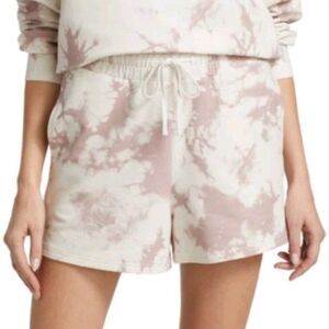 Varley Glade Drawstring Sweat Shorts Taupe Purple Tie Dye, Women's Medium